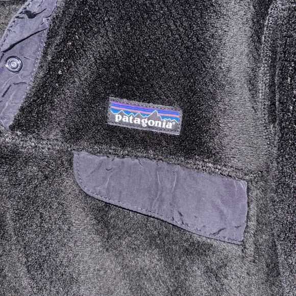 Womens Size M Patagonia Retool Snap Fleece Black - Picture 2 of 4